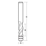 Spiral Down Flute Flush Trim Router Bits Carbitool - with Bearing 1/2" Shank