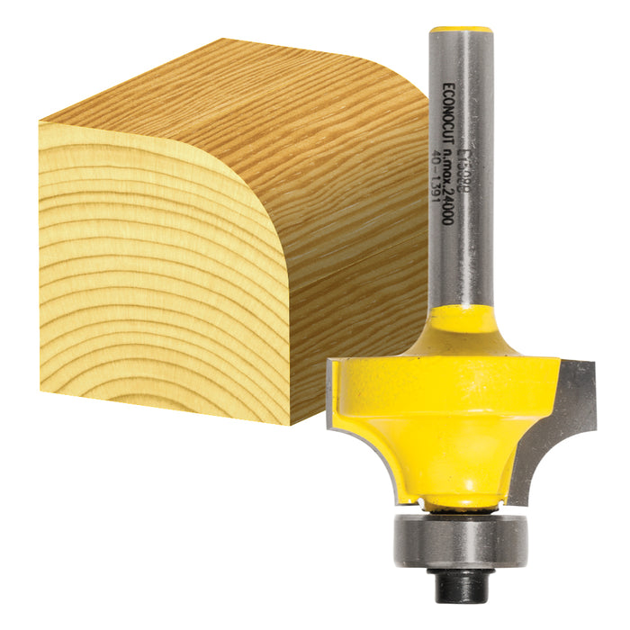 Round Over Router Bits Econocut - with Bearing 1/4" Shank