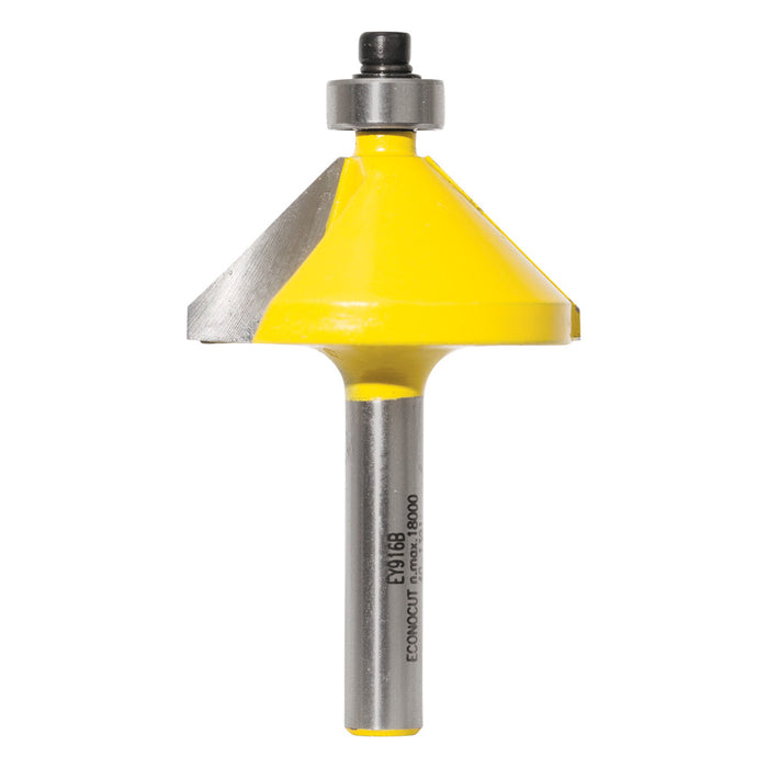 45° Chamfering Router Bit Econocut - with Bearing 1/4" Shank